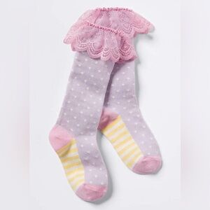 NWT Matilda Jane Enchanted Garden Harper Easter Socks Lace Pastel Girls Large